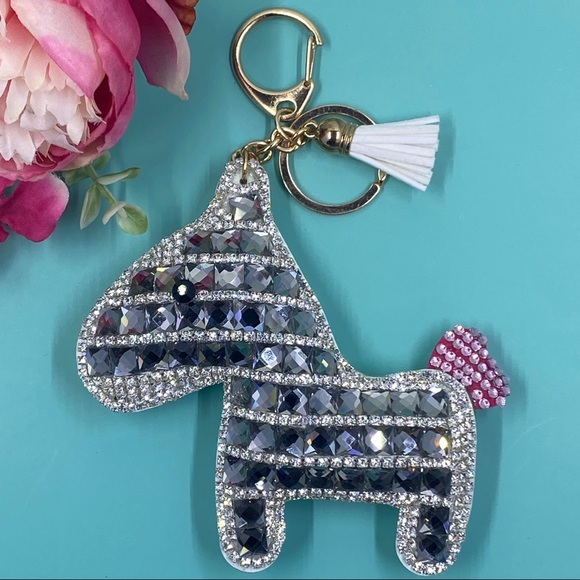 ✨ Silver✨Lucky Crystal Bling Horse Keychain - Picture 1 of 5